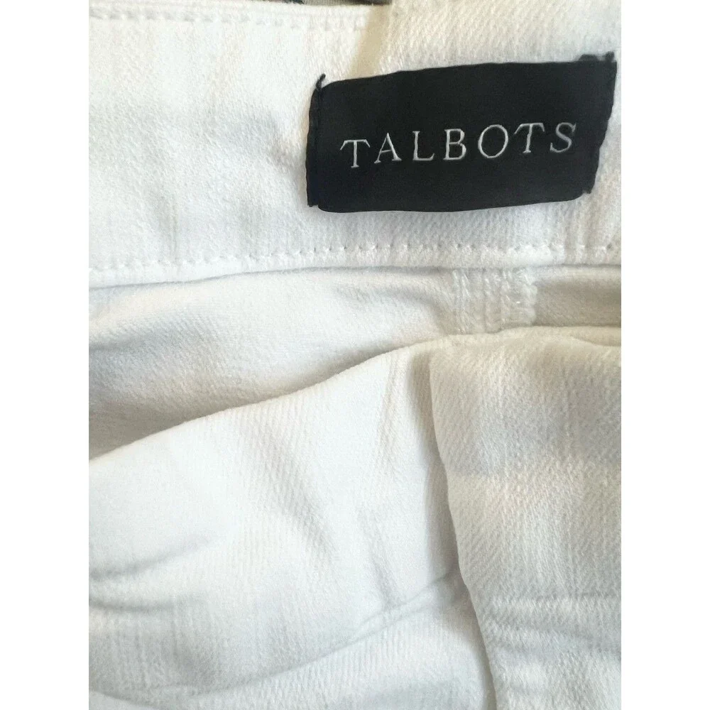 Talbots Women's Wide Leg Jeans White Size 14 Flat Front 14P Petite - Picture 6 of 8